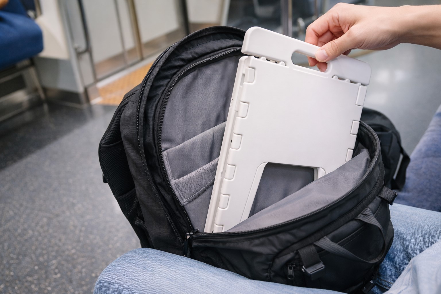 徒歩や電車移動で便利なバッグへの収納シミュレーション