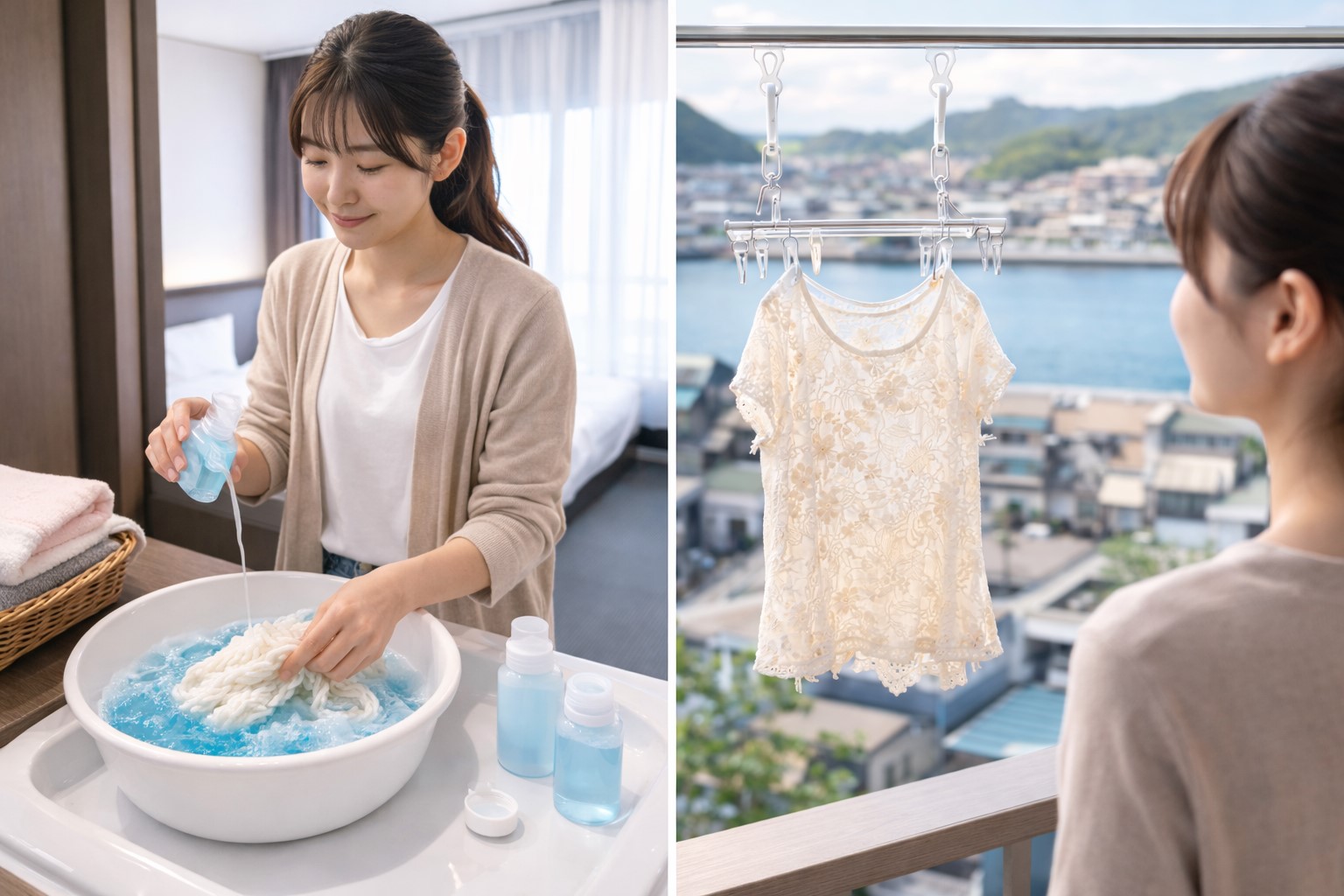 お気に入りのおしゃれ着を旅先で洗う