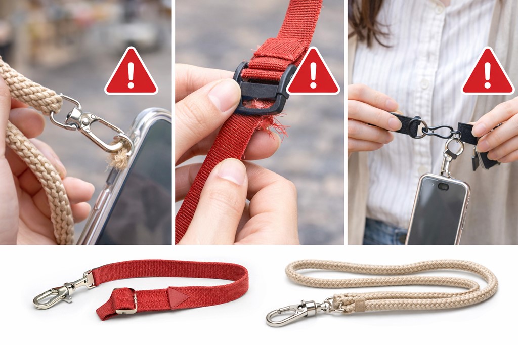 スマホを壊さないためのストラップ点検と交換サイン