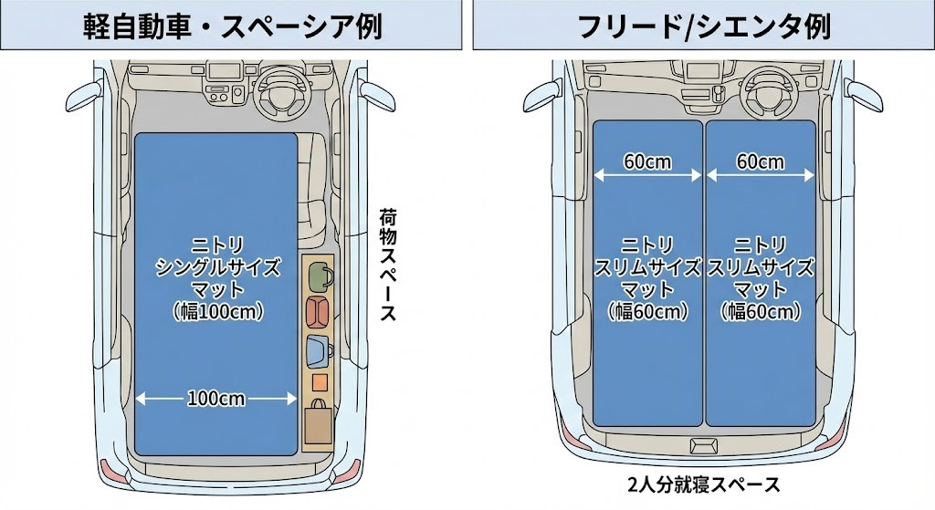 車中泊マットをニトリで選ぶコツ