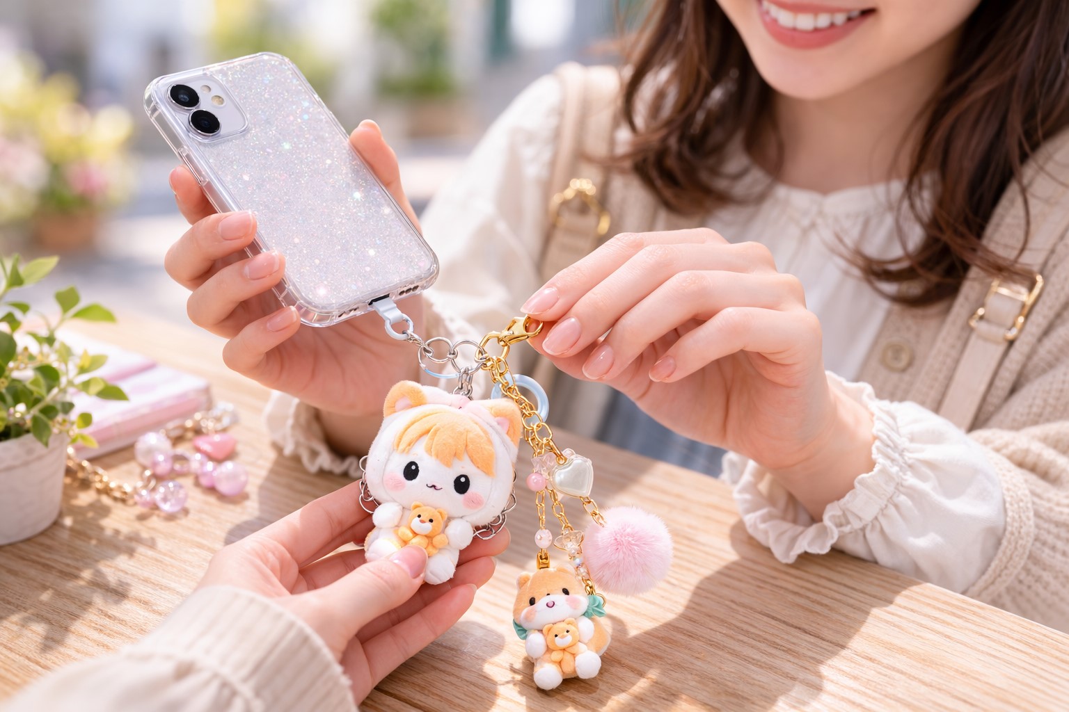 めじるしアクセサリーをスマホにつける手順！可愛いぬいぐるみの固定術