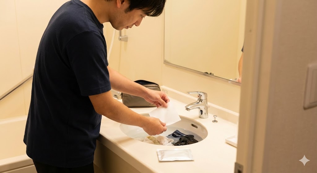 携帯用洗濯洗剤を使った旅先での衣類ケア