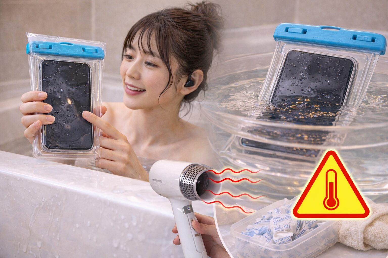 携帯をお風呂で快適に！旅行中の水没を防ぐ防水ケースと注意点