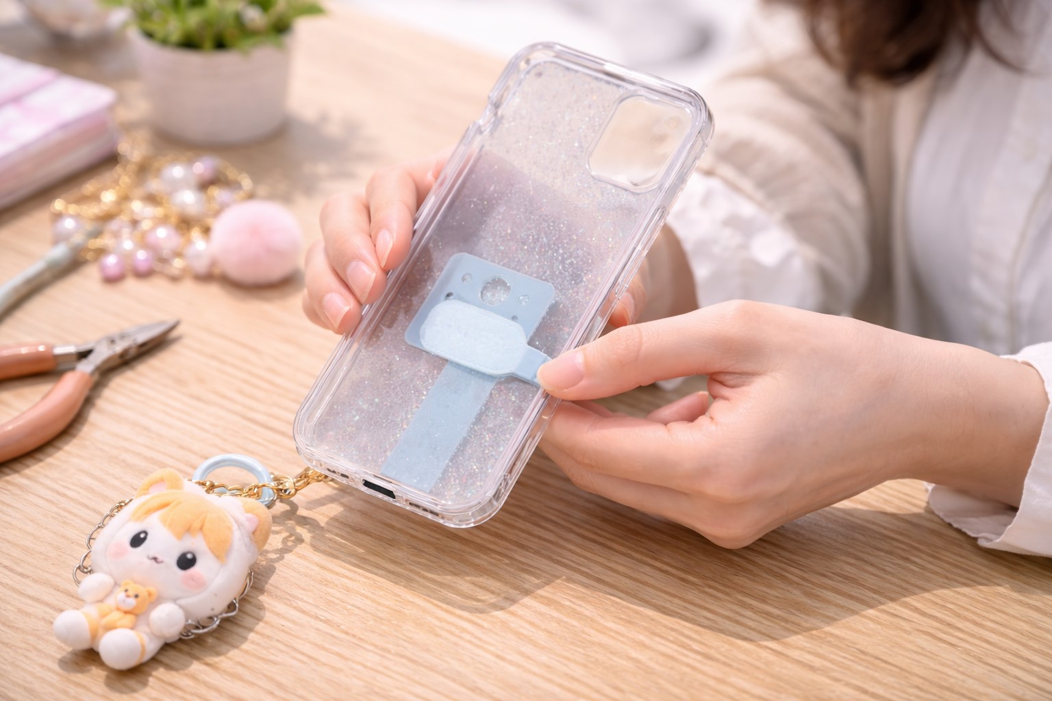 ストラップシートのスマホへの付け方