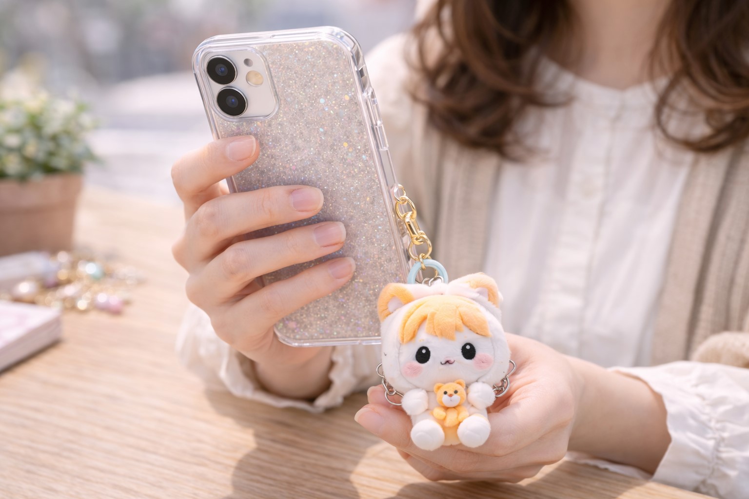 ぬいぐるみをスマホに飾る方法