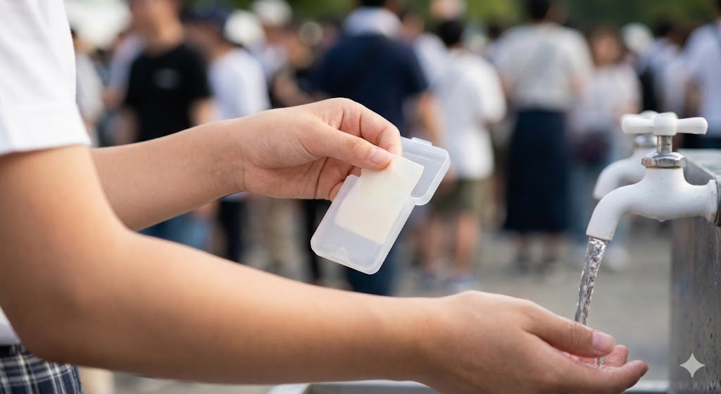 石鹸がない場所で重宝する紙石鹸のメリット