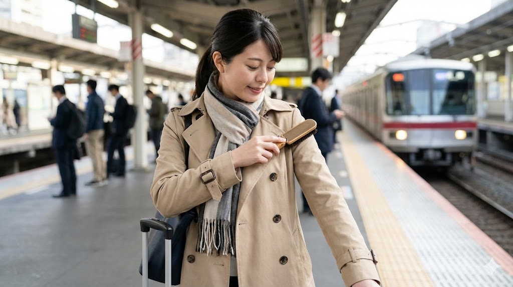 携帯用洋服ブラシで清潔な印象を保つ