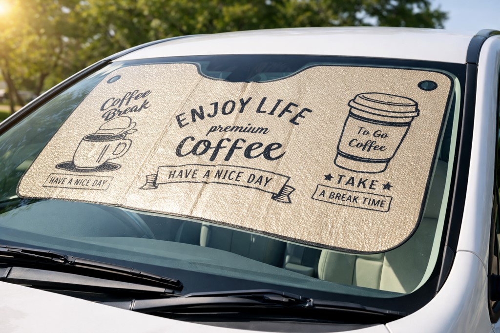 サンシェードを車に置く100均セリアのデザイン