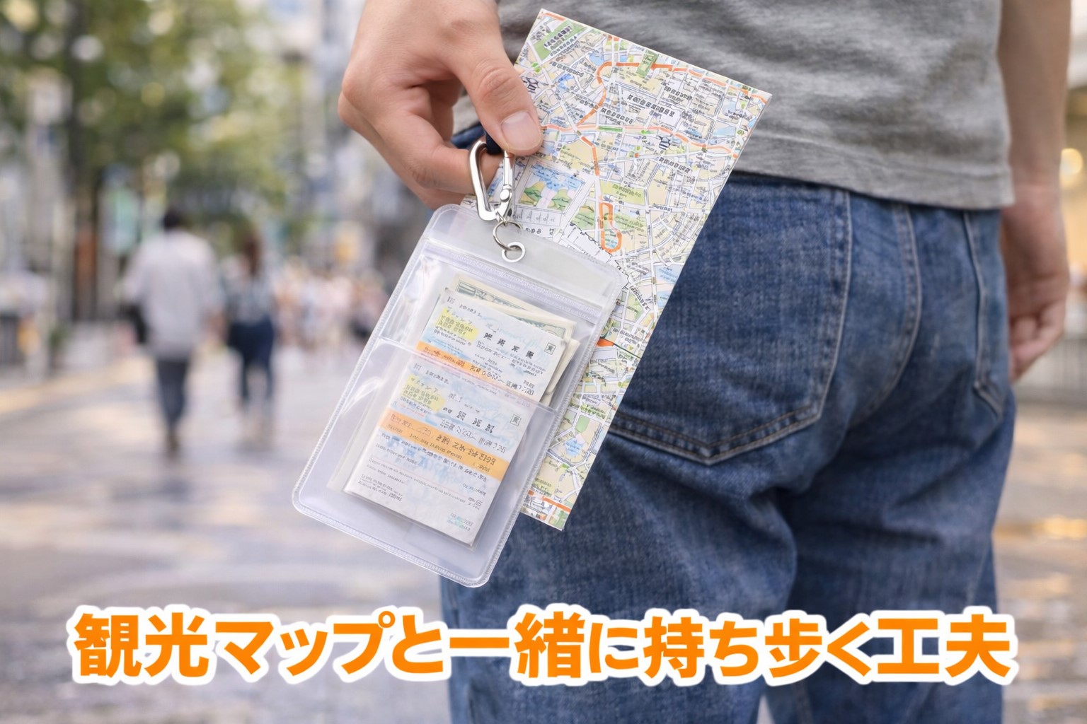 観光マップと一緒に持ち歩く工夫