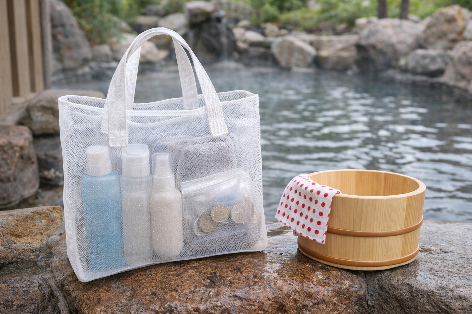 100均で温泉バッグを代用する工夫