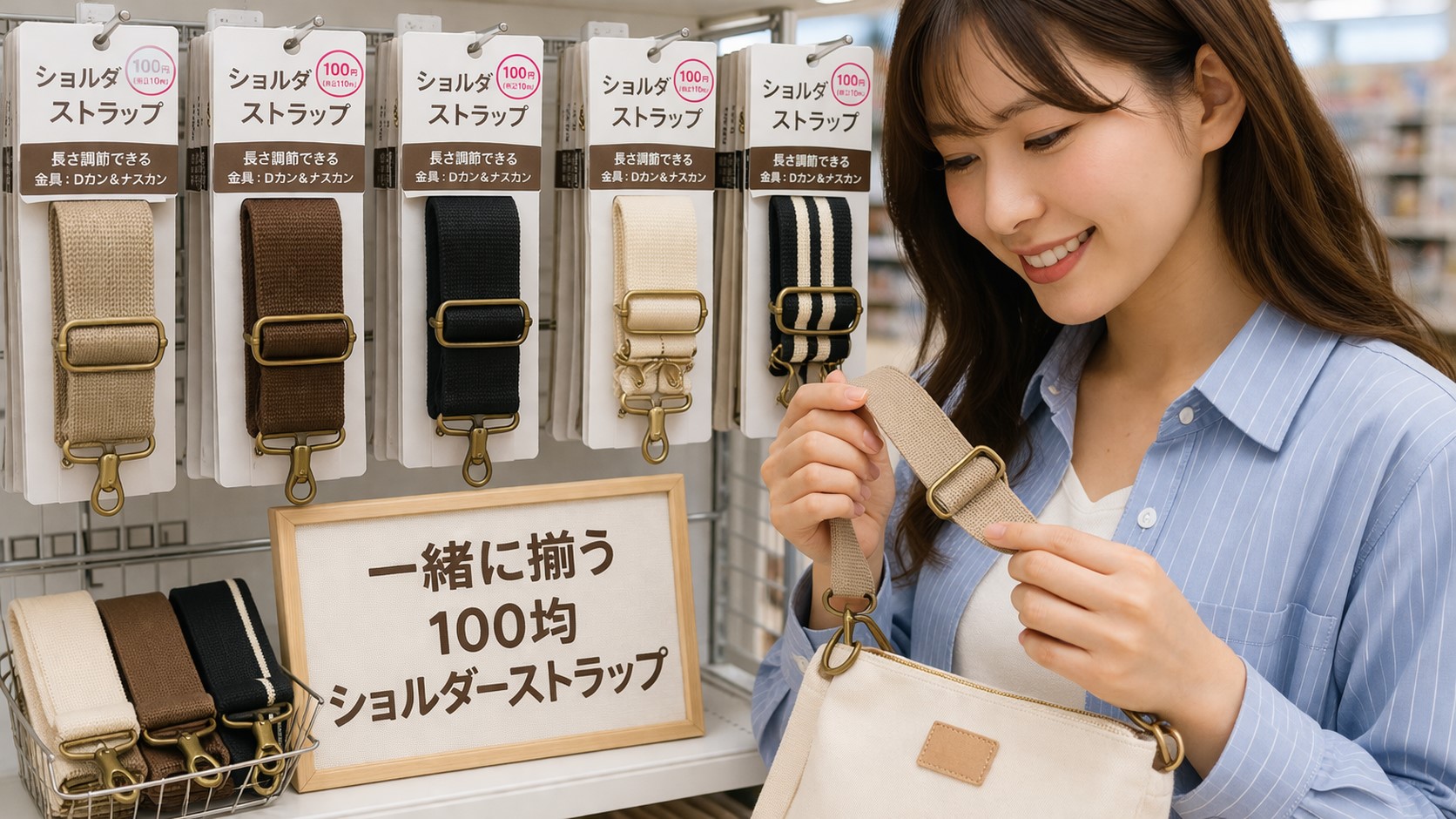 Dカンと一緒に買いたい！100均のショルダーストラップ