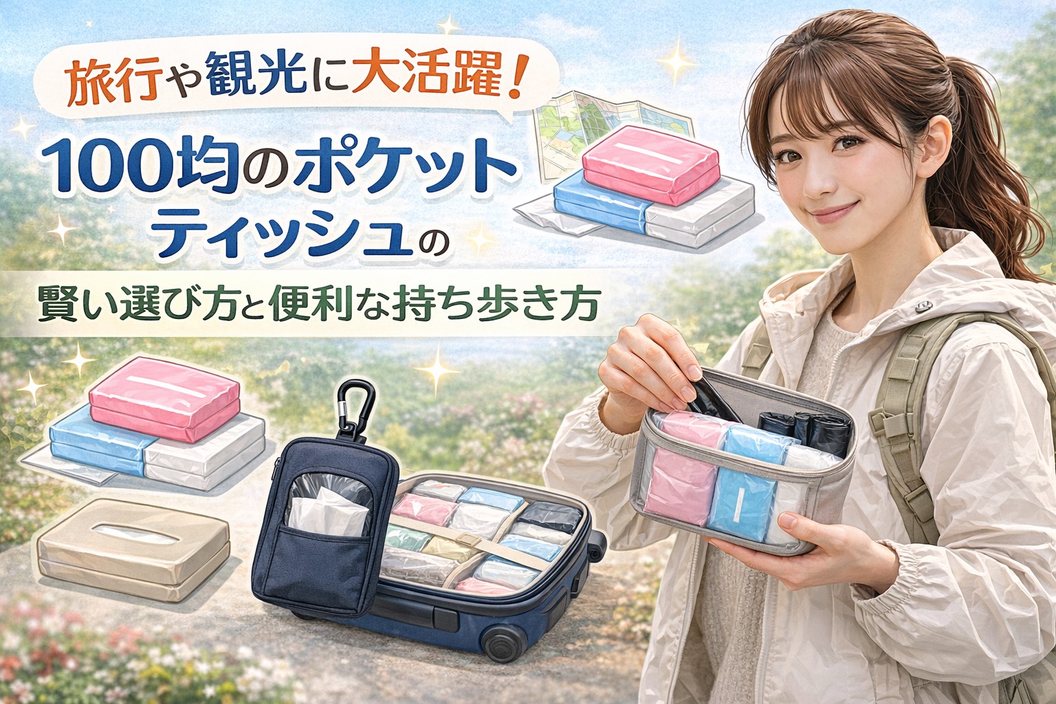 100均のポケットティッシュ活用術！旅行や観光で役立つ選び方