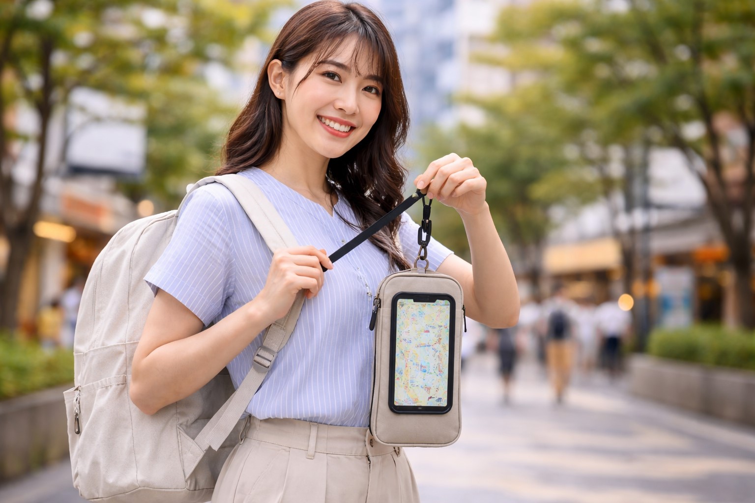 スマホポーチをホルダーにする裏技