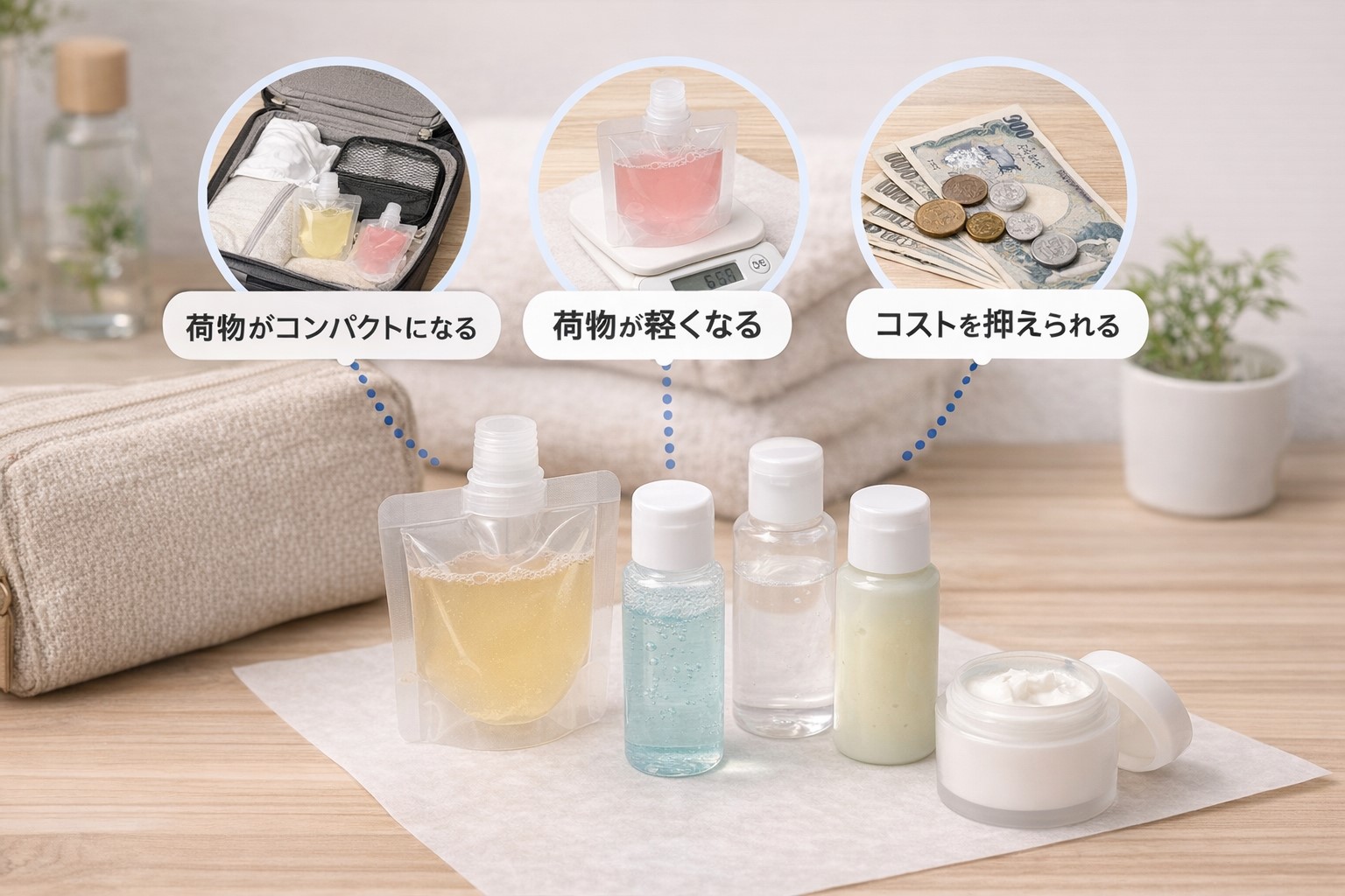 シャンプーや化粧水を小分けにするメリット