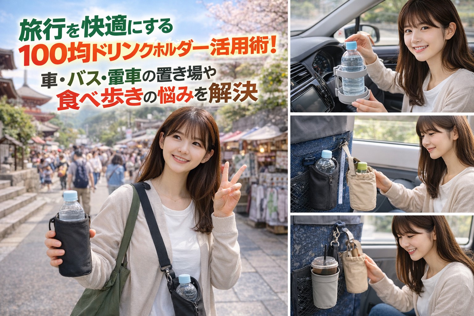 100均ドリンクホルダーで旅行の荷物を減らす！車やバスの収納術