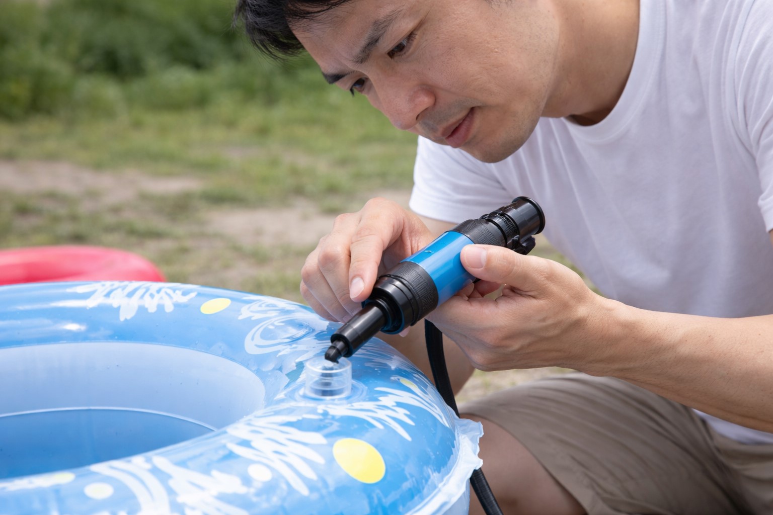 ノズルが奥まで刺さっているか確認