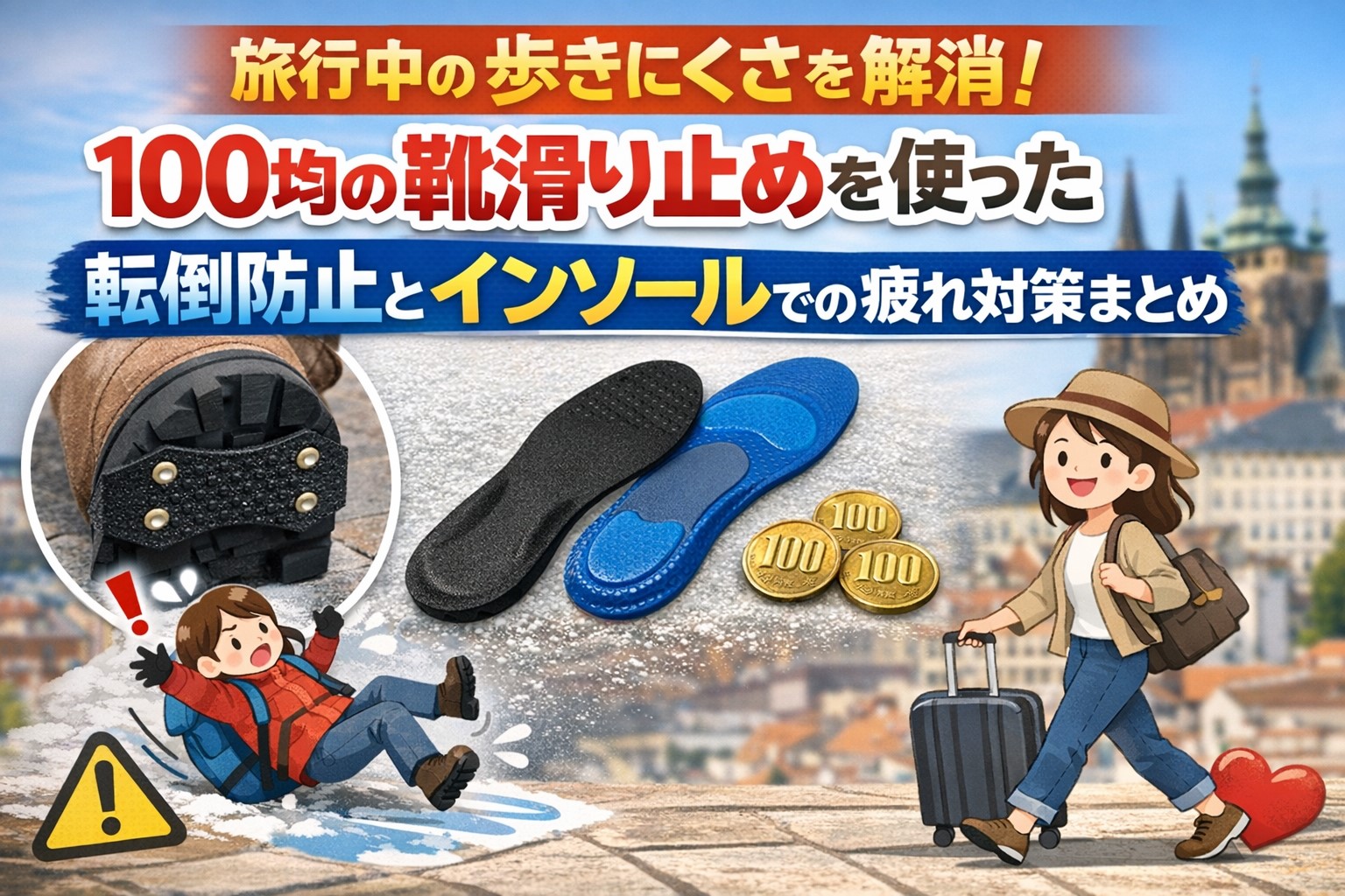 100均靴の滑り止めがすぐ剥がれる？旅行向け正しい貼り方と裏技