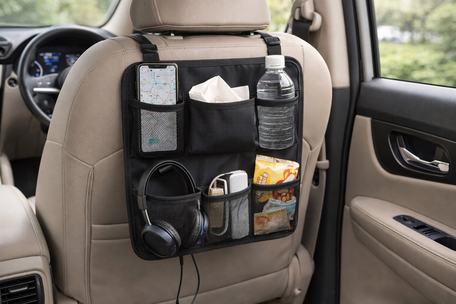 車やバスの座席で使える収納術