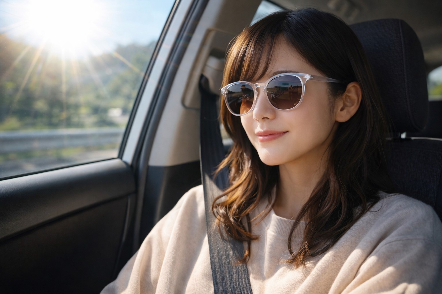 車の窓から入る紫外線をUVカット