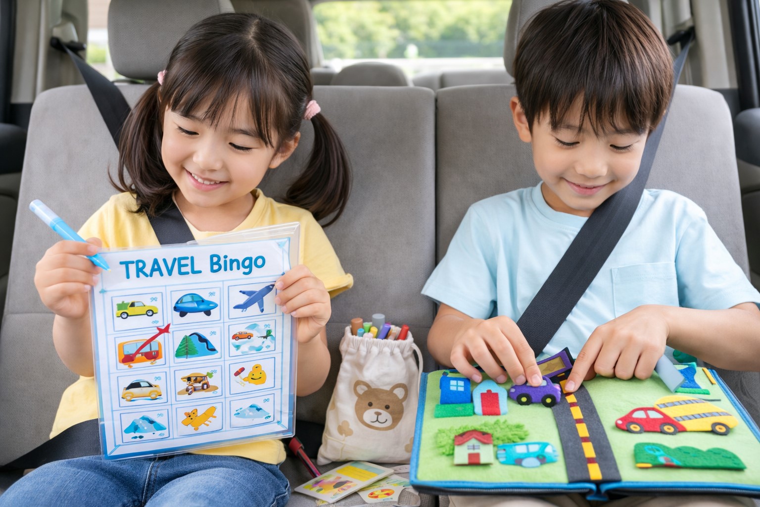 車や電車での暇つぶしグッズを手作り