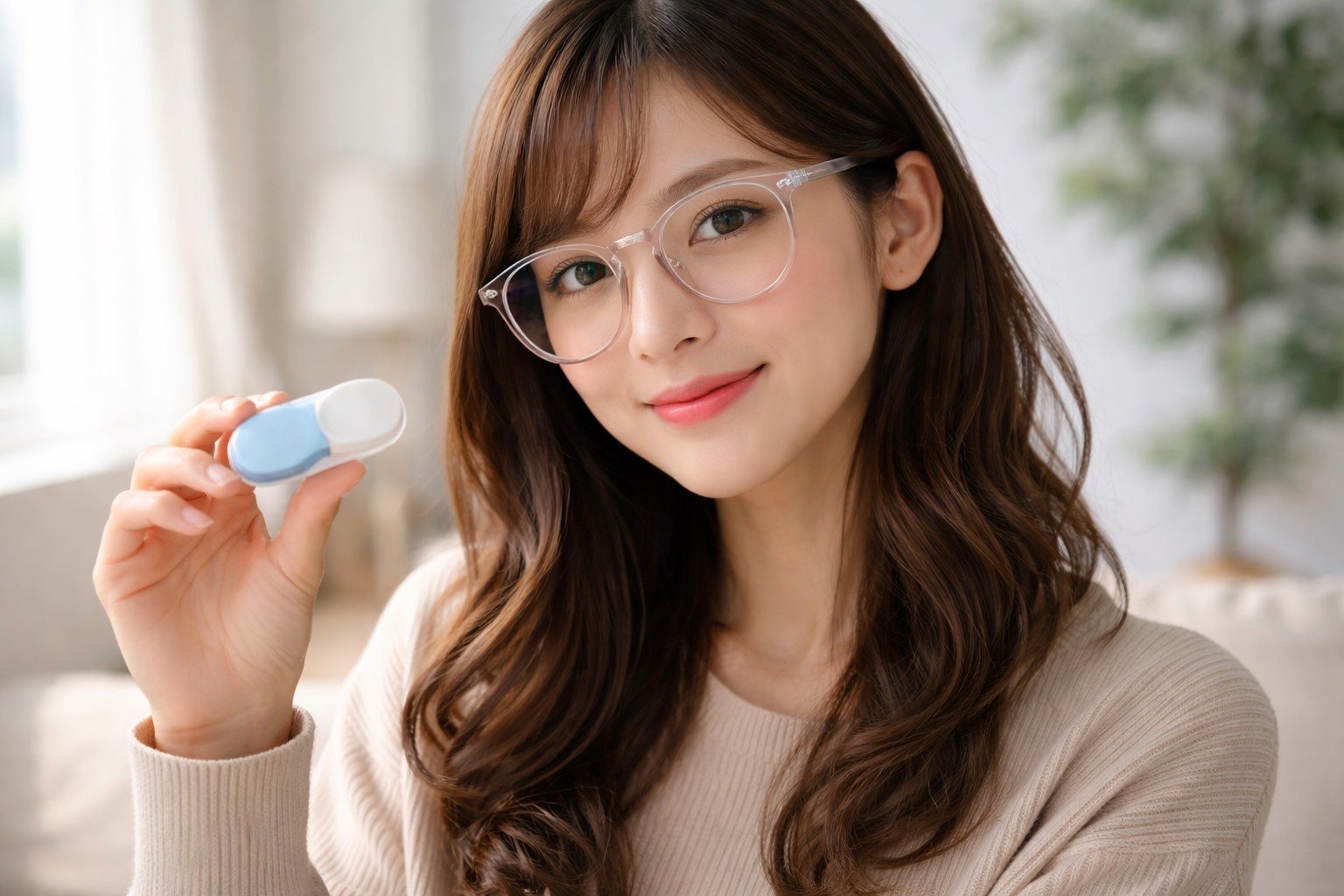 コンタクトと併用できる度なしレンズ