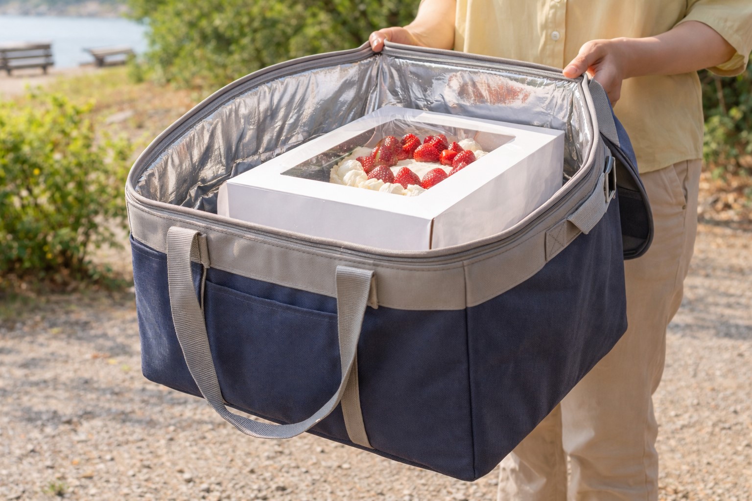 ケーキ用にも使えるマチ広タイプ