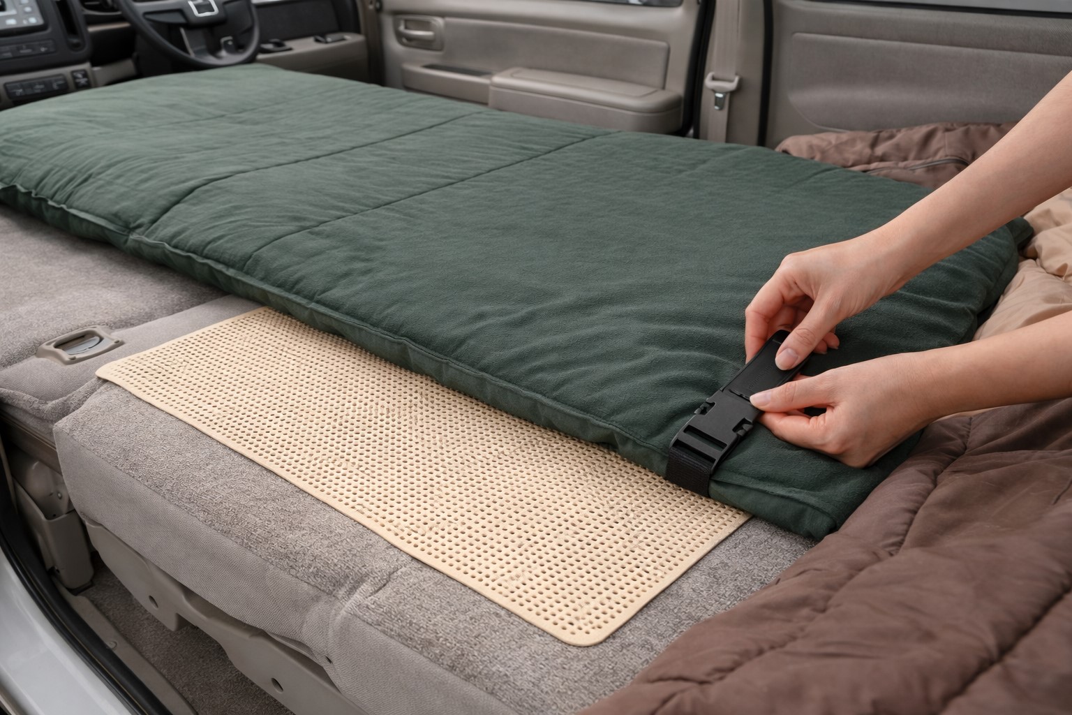 車中泊マットのズレ防止はダイソーで