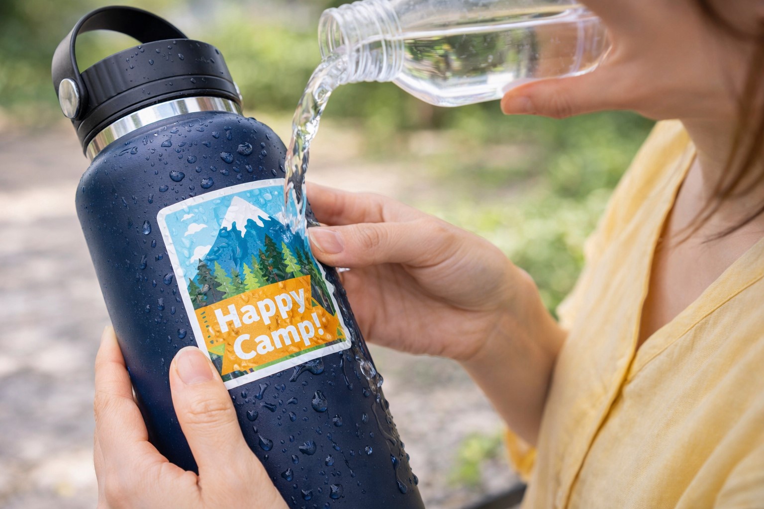 水筒に貼れる耐水タイプの活用アイデア