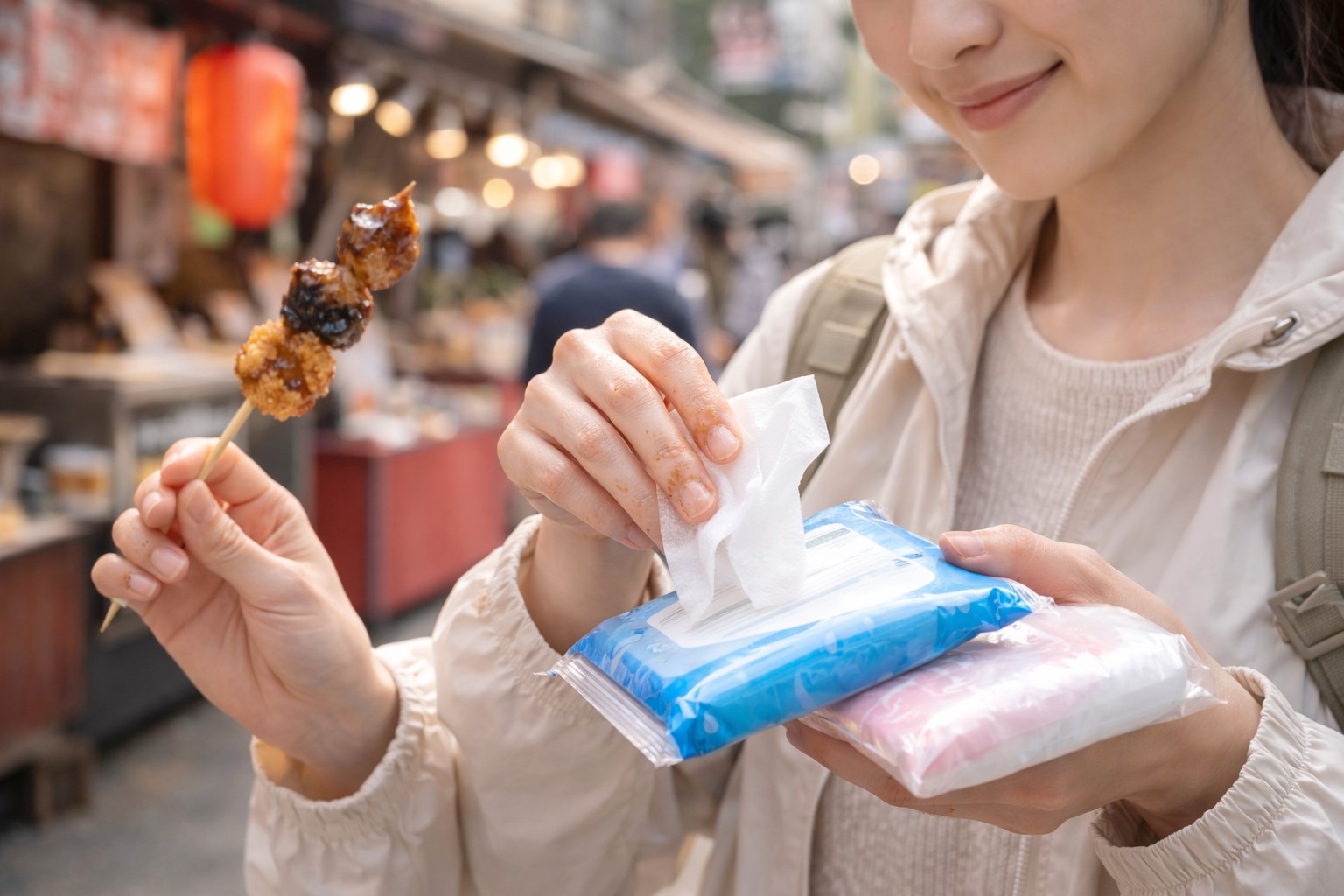 食べ歩きで役立つウェットタイプ