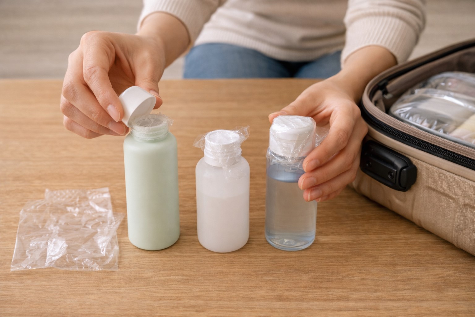 洗面用具の液漏れを防止する使い方