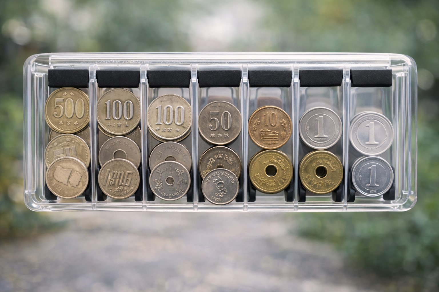 硬貨を種類別に収納する高い機能性