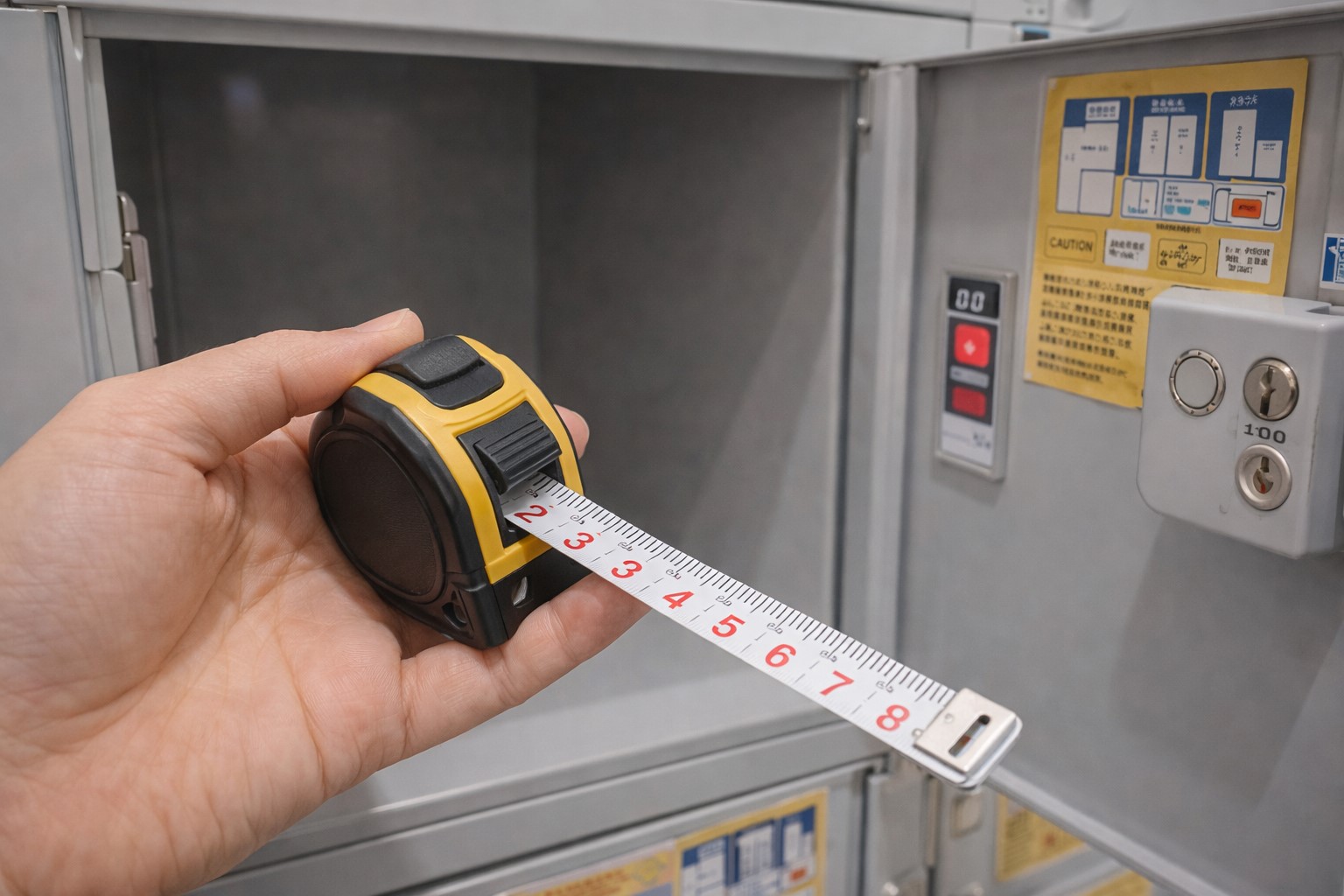 コインロッカーのサイズを事前に測る