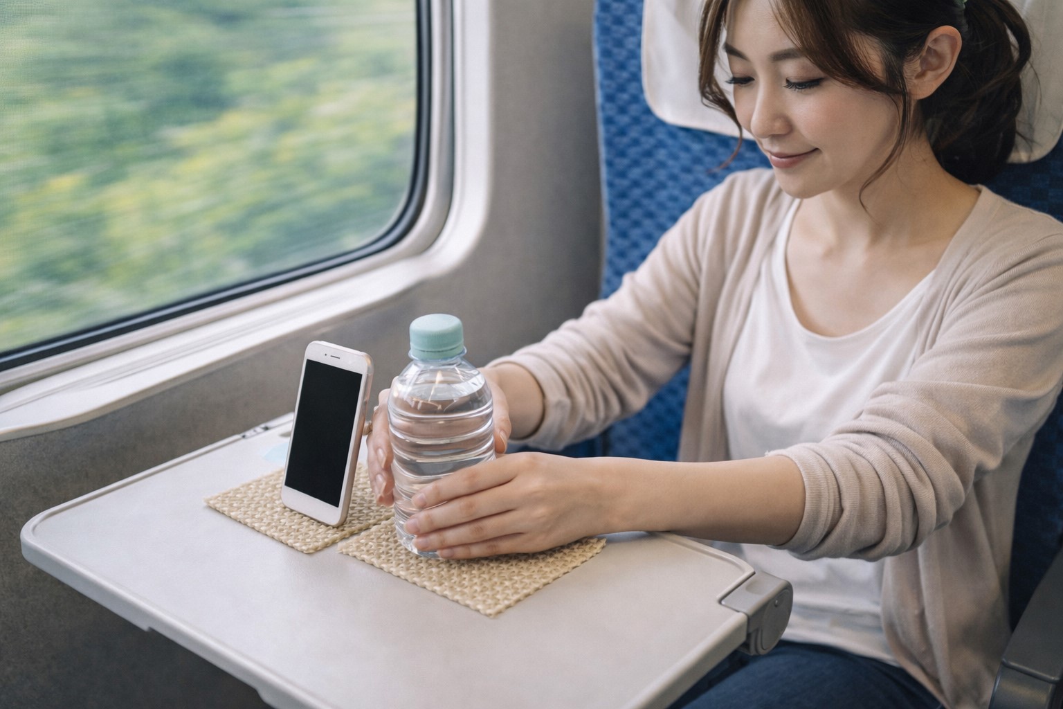 新幹線の揺れによる落下を防ぐ