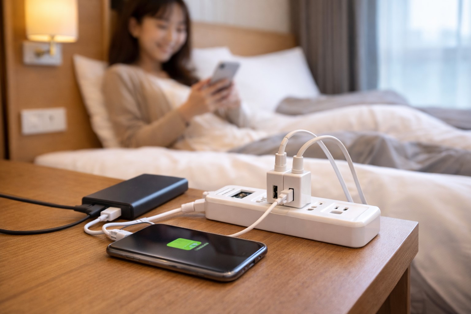 スマホ充電に必須なUSBポート付き