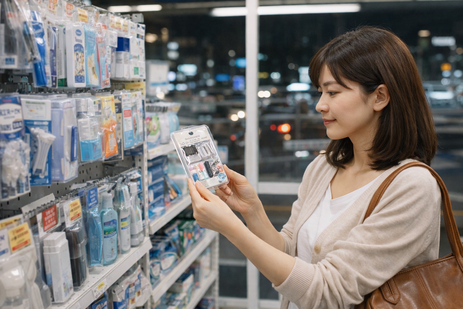 早朝や深夜はコンビニで代用品を探す