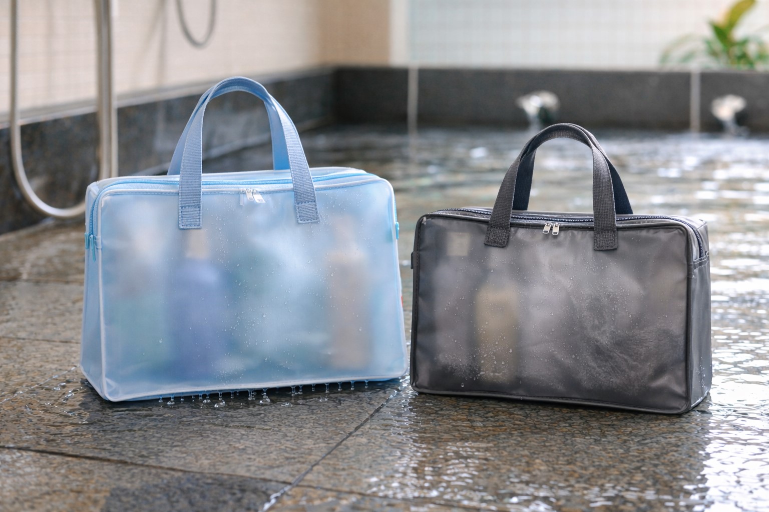 中身が見えない100均のスパバッグ