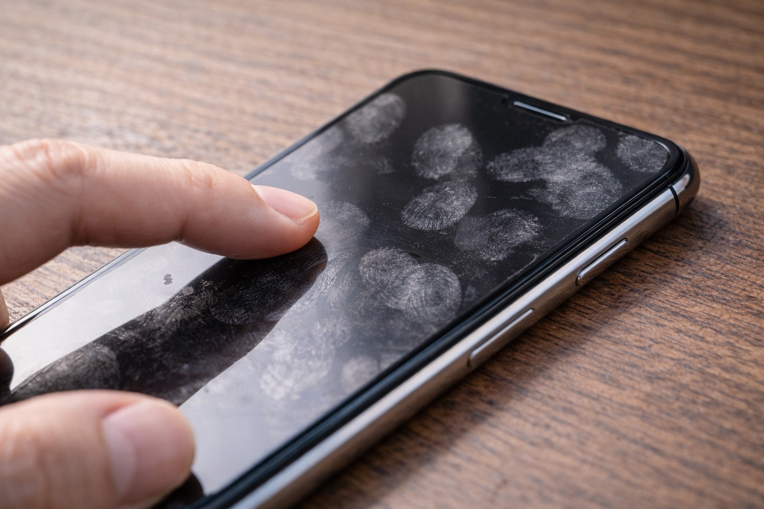 指紋がつきやすく操作性が低下する