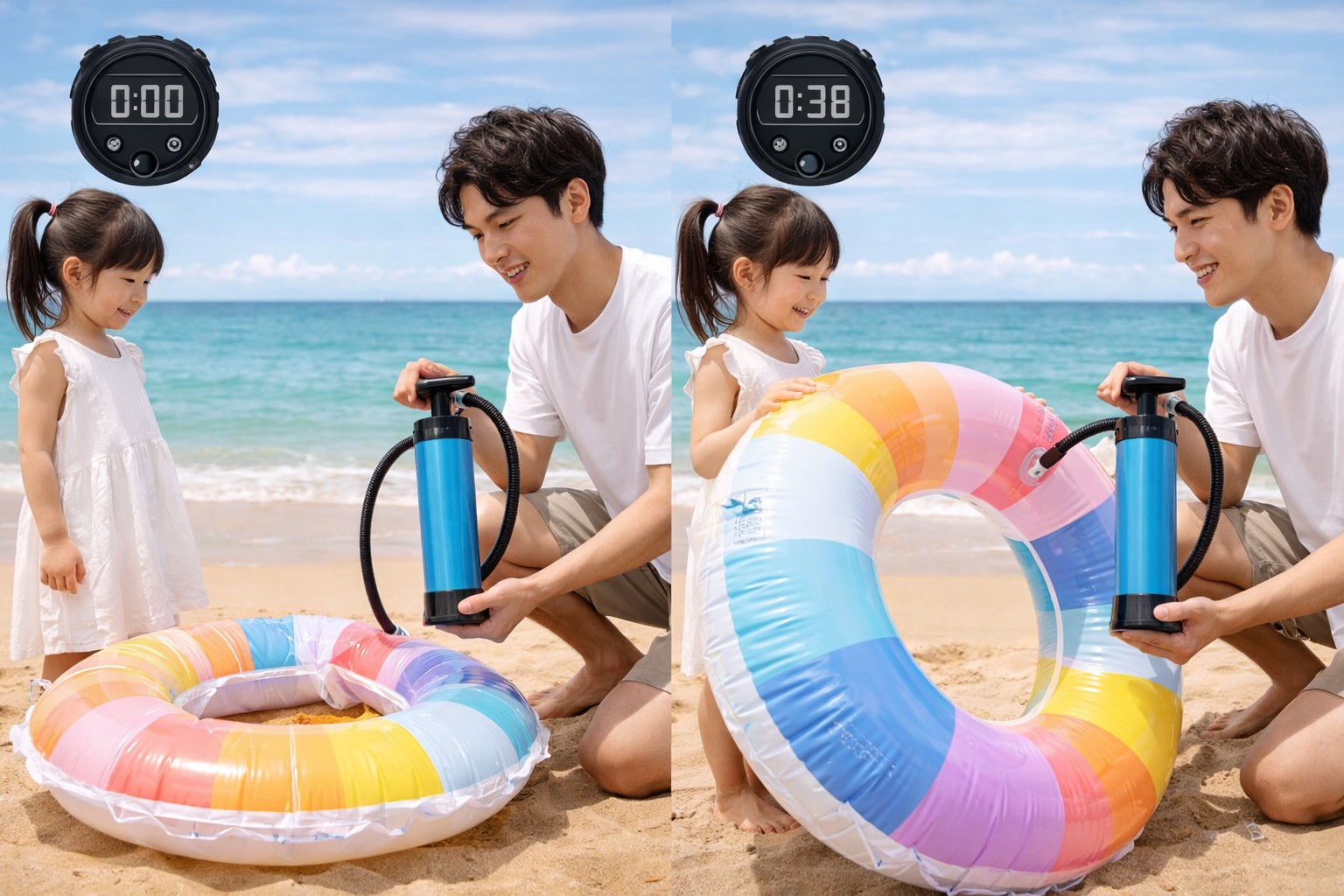 浮き輪が膨らむまでの時間目安