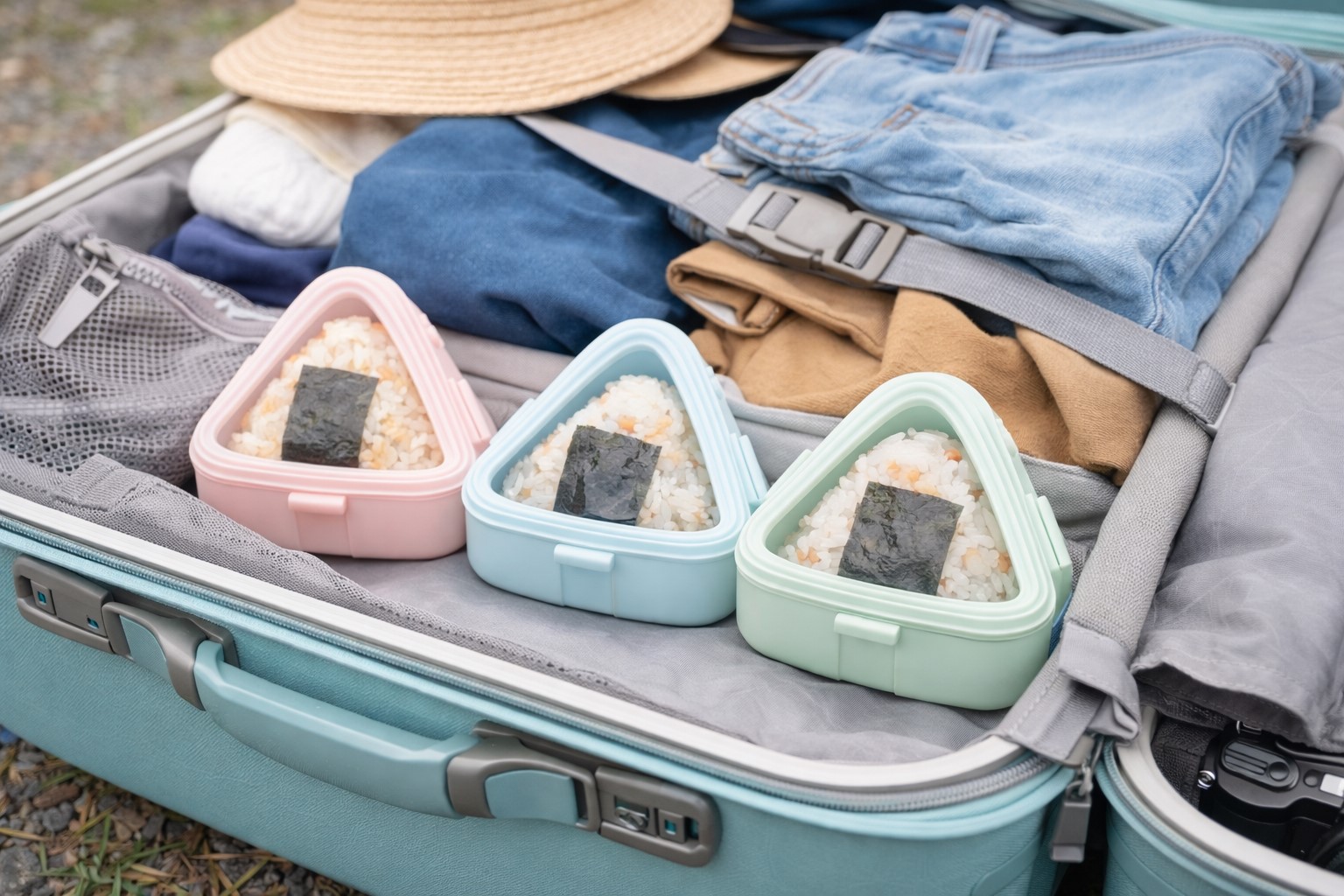 旅行カバンの中でご飯の型崩れを防ぐ