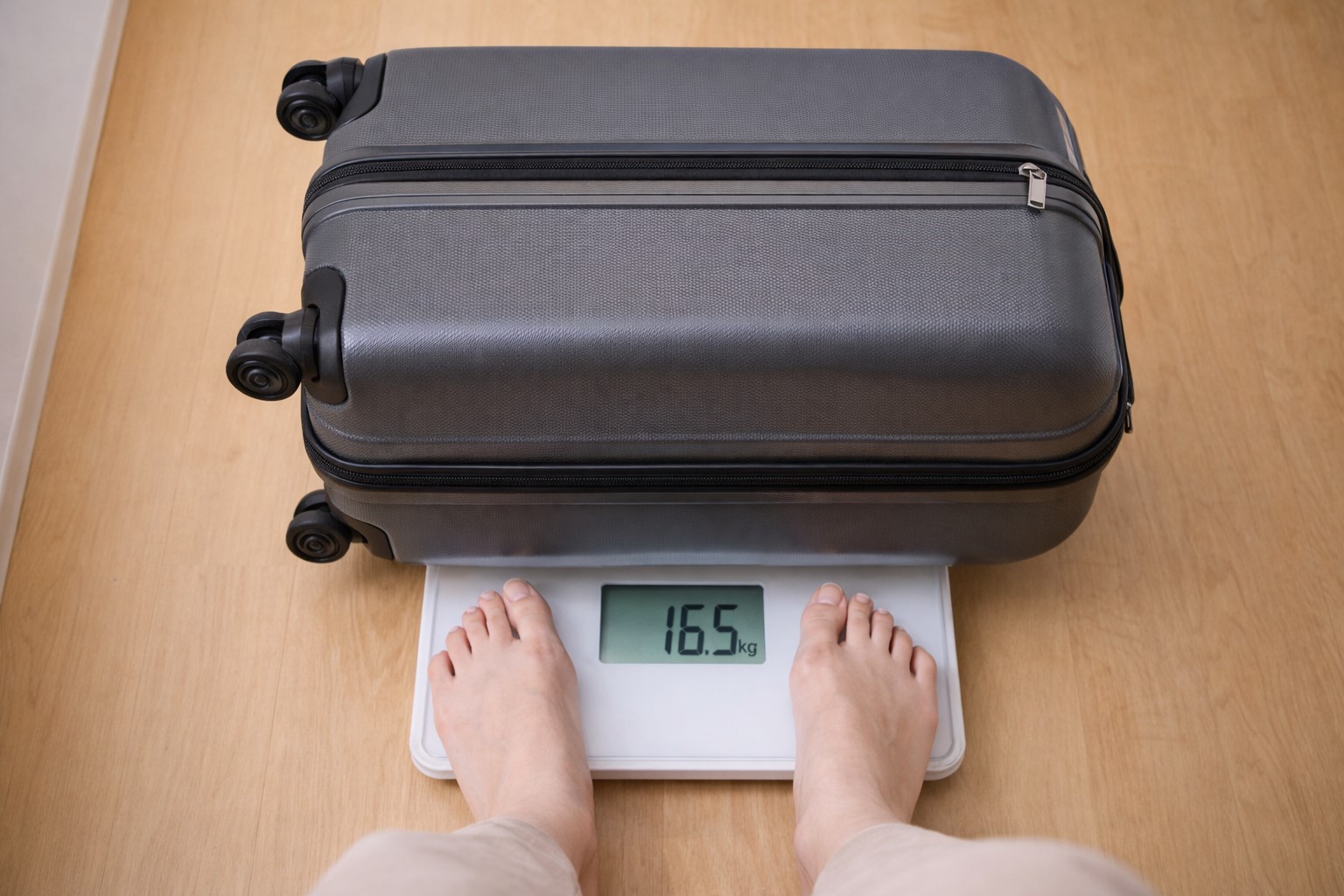 自宅なら体重計で代用可能だが、旅行先では?