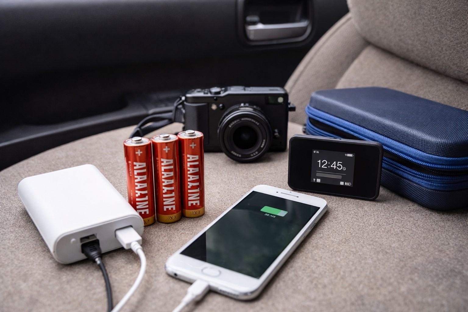 長旅に100均の電池とモバイルバッテリー