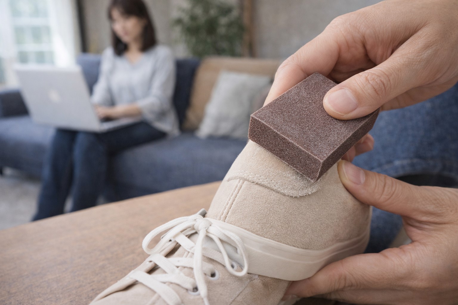 剥がれるのを防ぐヤスリがけ