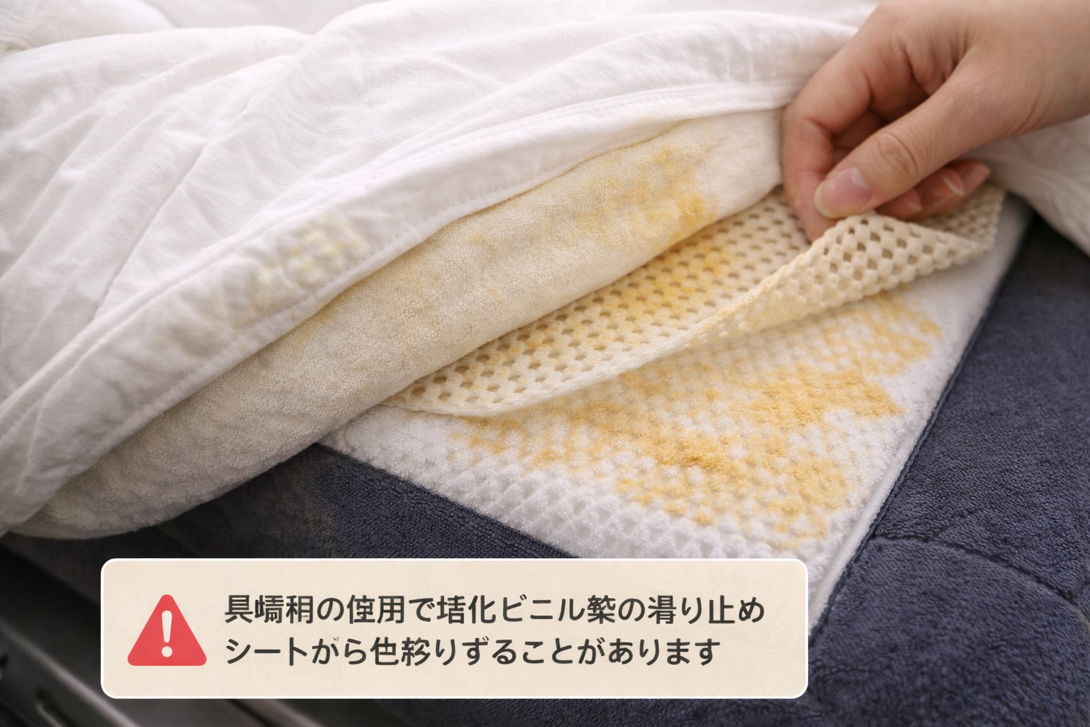 長期間使用時の色移りに関する注意点