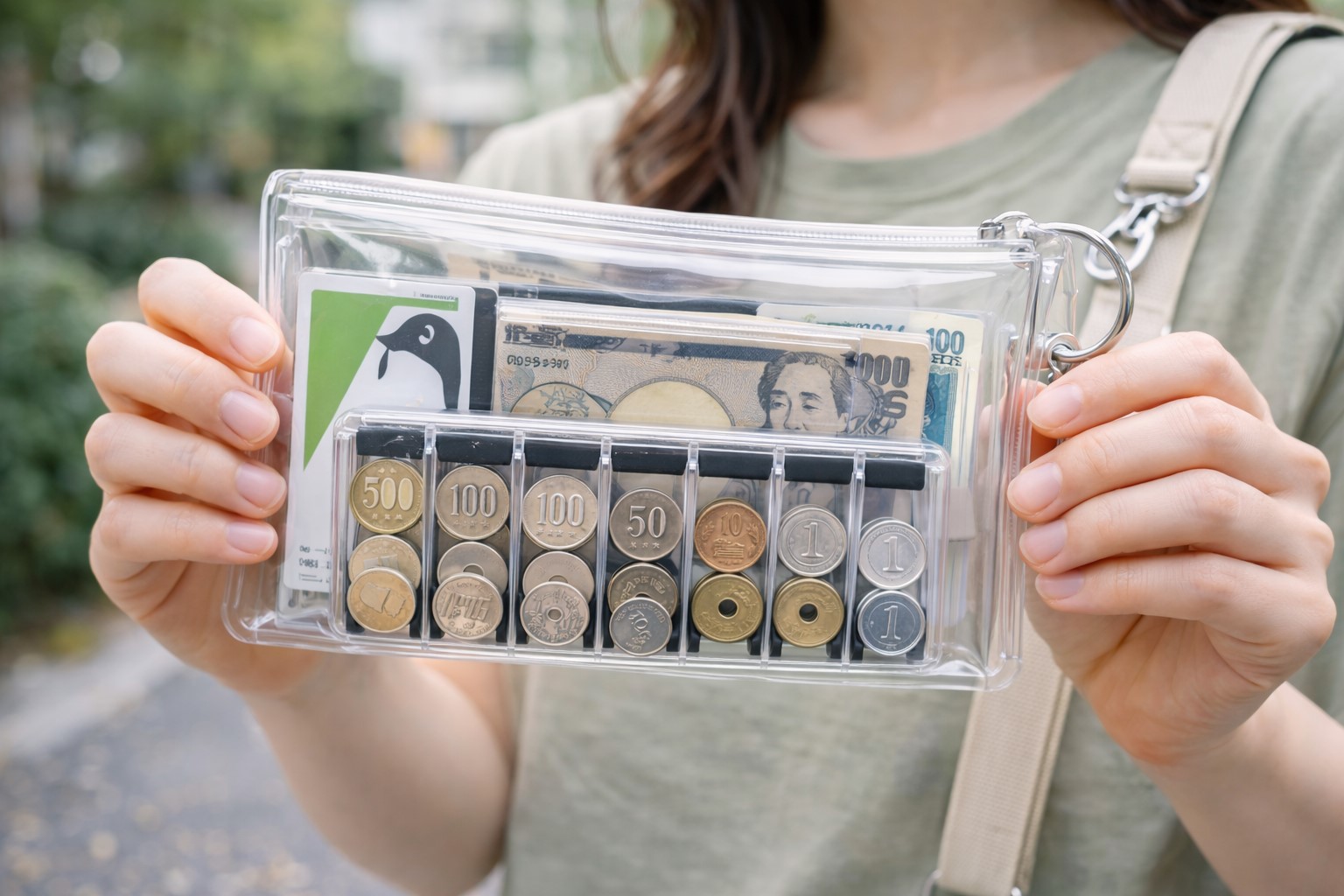 セリアのクリアポーチと組み合わせ