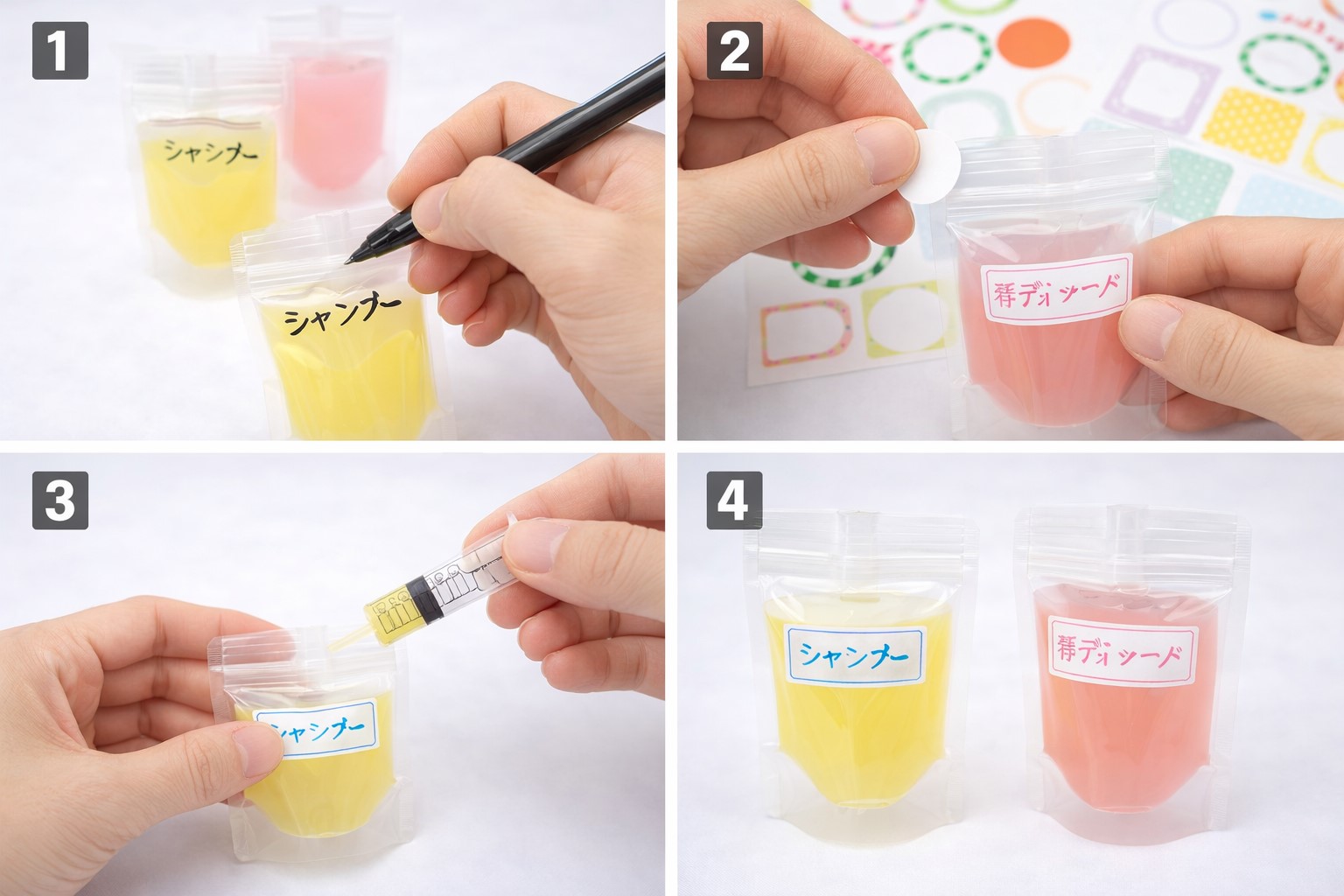 油性ペンやシールを使った中身のラベリング術