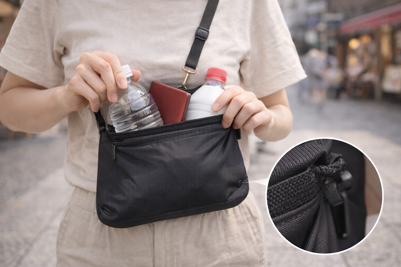 注意！100均ポシェットの限界と荷物