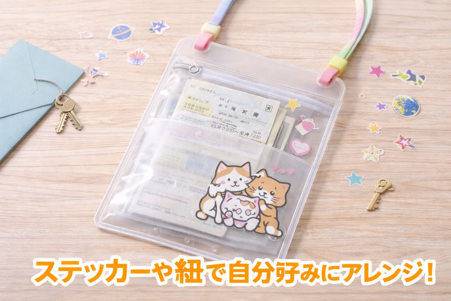 ステッカーや紐で自分好みにアレンジ