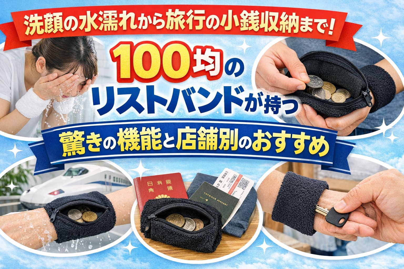 100均のリストバンド特集！洗顔の水濡れや旅行時の小物収納術