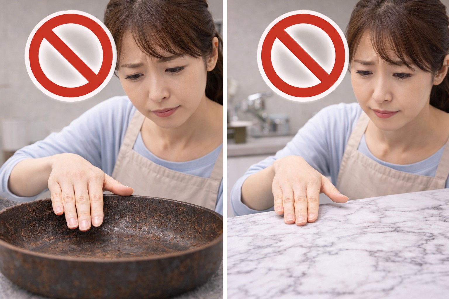 鉄や大理石など使用NGな素材の確認