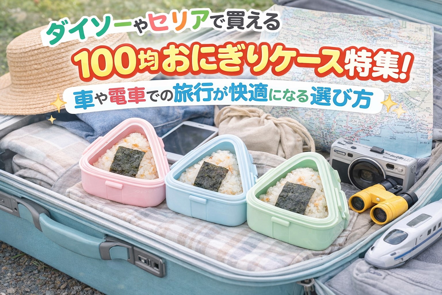 100均のおにぎりケースで型崩れ防止！旅行や車・電車で大活躍